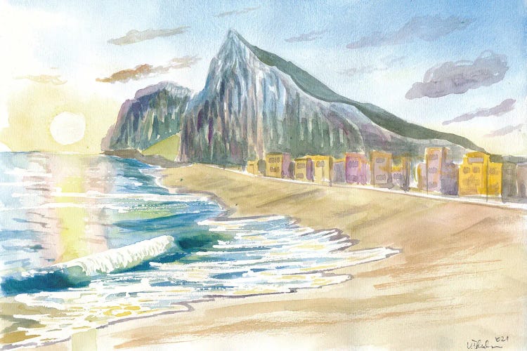 Gibraltar Beach With Rock And English Seascape Vibes