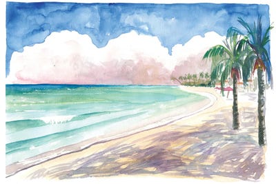 Sunny Caribbean Beach Days In Barbados Miami Beach by Markus & Martina Bleichner canvas print