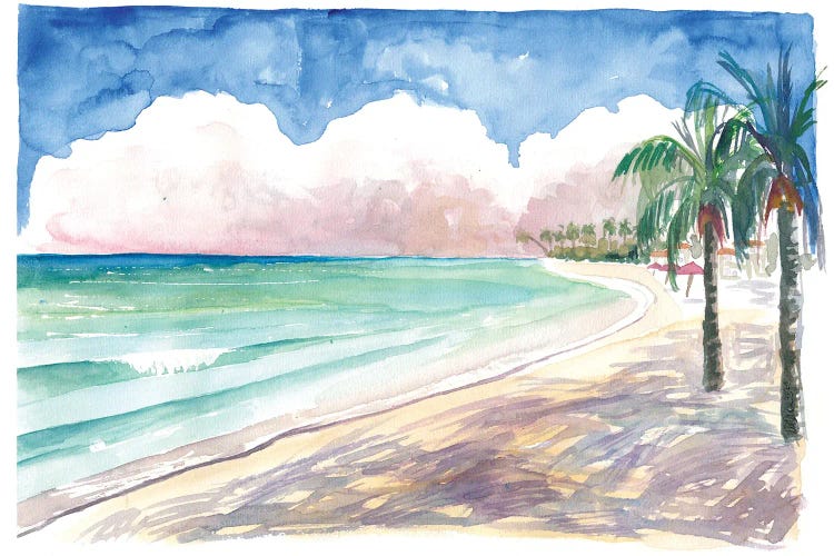 Sunny Caribbean Beach Days In Barbados Miami Beach by Markus & Martina Bleichner wall art