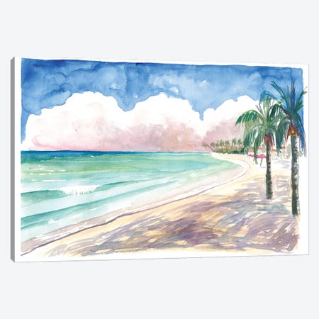 Sunny Caribbean Beach Days In Barbados Miami Beach Canvas Print #MMB529} by Markus & Martina Bleichner Canvas Art
