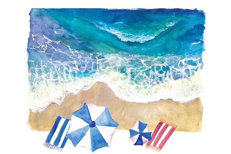 Ocean Spray Towels And Vacation Dreams by Markus & Martina Bleichner wall art