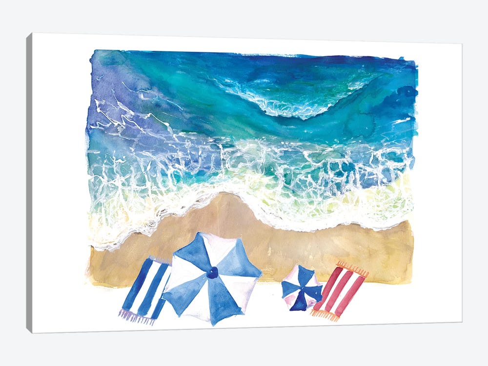 Ocean Spray Towels And Vacation Dreams by Markus & Martina Bleichner 1-piece Canvas Artwork