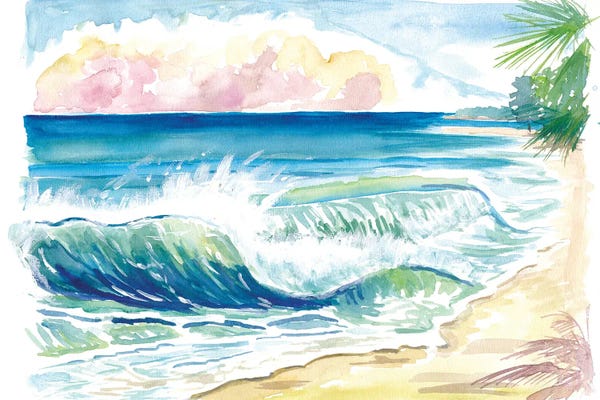 Markus & Martina Bleichner: Grace Bay Beach Waves On Tropical Provo Island Turks And Caicos by Markus & Martina Bleichner