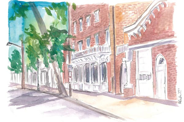 Trees: Sag Harbour Long Island Typical Main Street Scene by Markus & Martina Bleichner