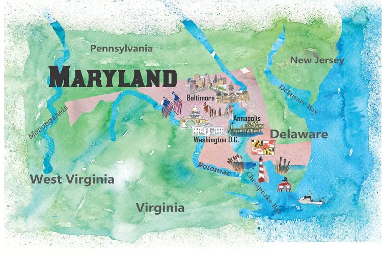 USA, Maryland Travel Poster by Markus & Martina Bleichner wall art