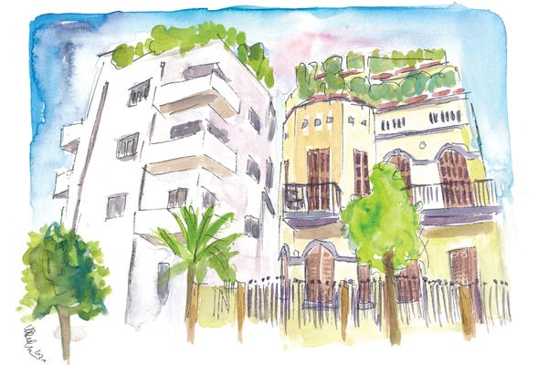 Markus & Martina Bleichner: Neve Tzedek Tel Aviv Old Houses And Bauhaus Street by Markus & Martina Bleichner
