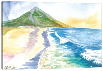 Astonishing Achill Island Beach Scene With Slievemore In Ireland Canvas Art Print