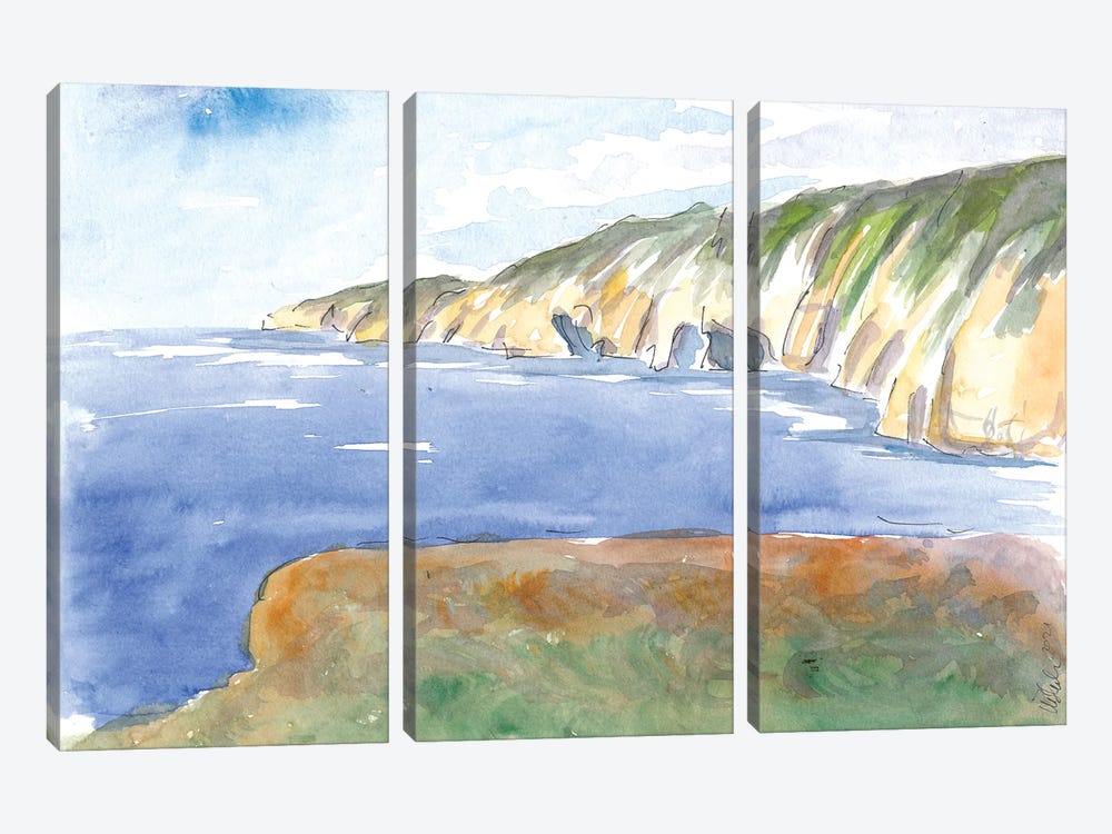 Slieve League Rocks And Coastline In Donegal Ireland by Markus & Martina Bleichner 3-piece Canvas Artwork
