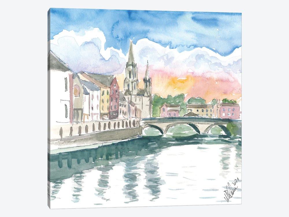 Cork Cityview With River Lee And Bridge by Markus & Martina Bleichner 1-piece Canvas Art