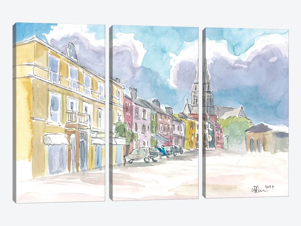 Clifden Connemara Street Scene In Ireland by Markus & Martina Bleichner 3-piece Canvas Art