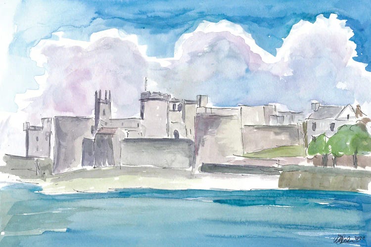 View Of Limerick Ireland With Shannon River And King Johns Castle