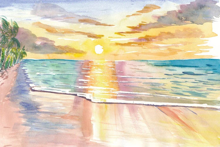 Tropical Sunset In Quiet Bay In Hawaii by Markus & Martina Bleichner wall art