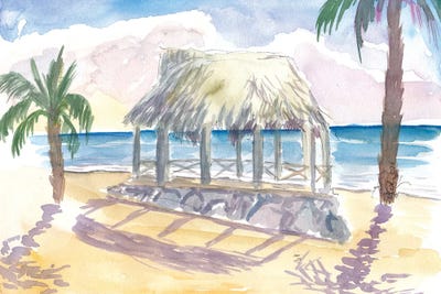 Tropical Tiki Beach Hut In Fiji by Markus & Martina Bleichner canvas print