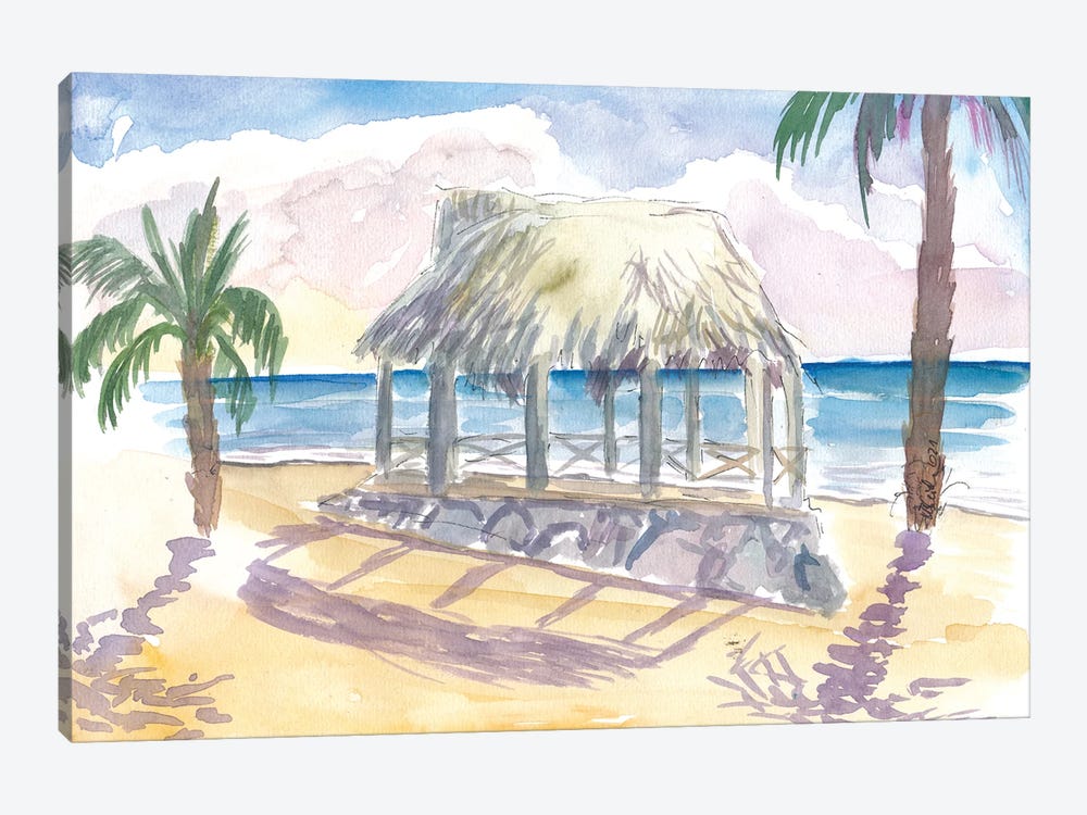 Tropical Tiki Beach Hut In Fiji by Markus & Martina Bleichner 1-piece Canvas Artwork