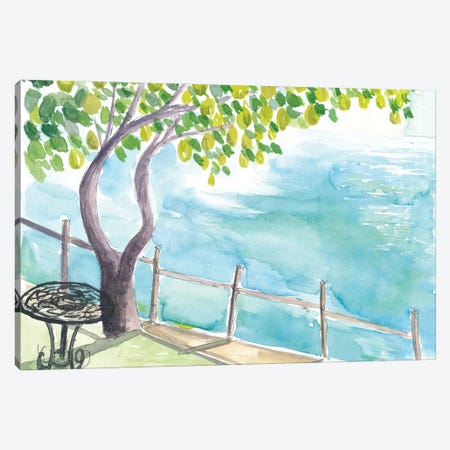 View Of Amalfi Coast With Lemon Tree Garden Canvas Print #MMB564} by Markus & Martina Bleichner Art Print