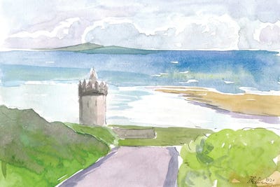 Seaview Of Doonagore Castle With Aran Islands by Markus & Martina Bleichner canvas print