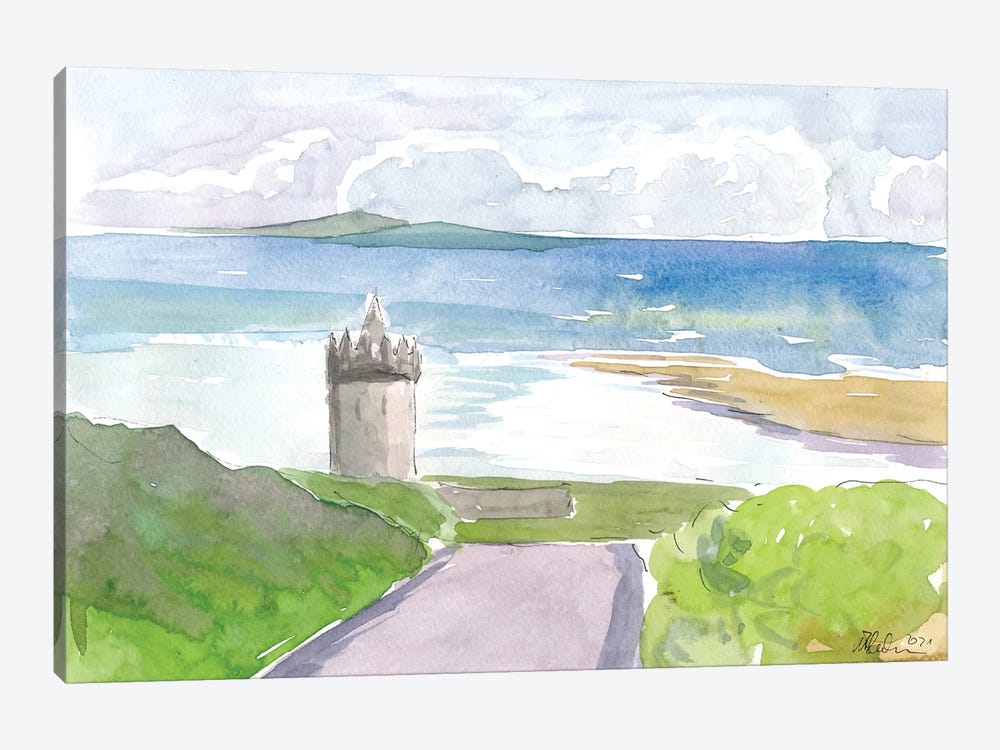 Seaview Of Doonagore Castle With Aran Islands by Markus & Martina Bleichner 1-piece Canvas Art