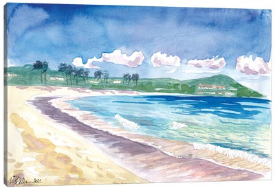 Beach Stroll At Amazing Sapphire Beach, St. Thomas USVI Canvas Art Print - US Virgin Islands