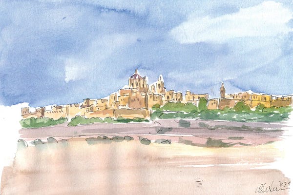 Malta: Mdina Malta View Of City On Hill by Markus & Martina Bleichner
