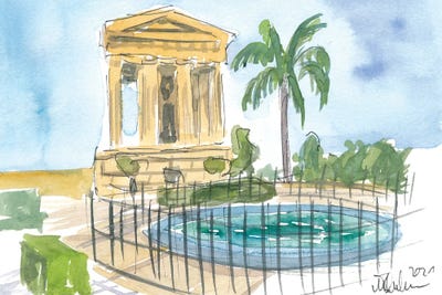 Valletta Malta Upper Barrakka Gardens With Fountain by Markus & Martina Bleichner art print