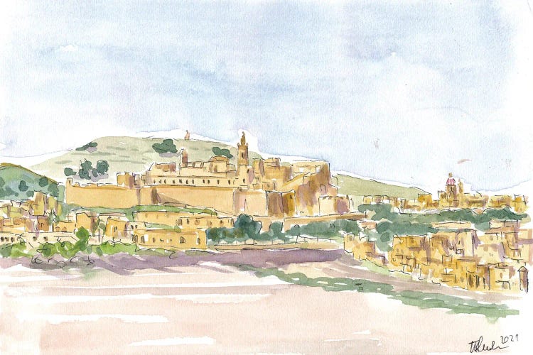 Gozo Ghawdex Malta Victoria Rabat Old Town Skyline And Citadel by Markus & Martina Bleichner wall art