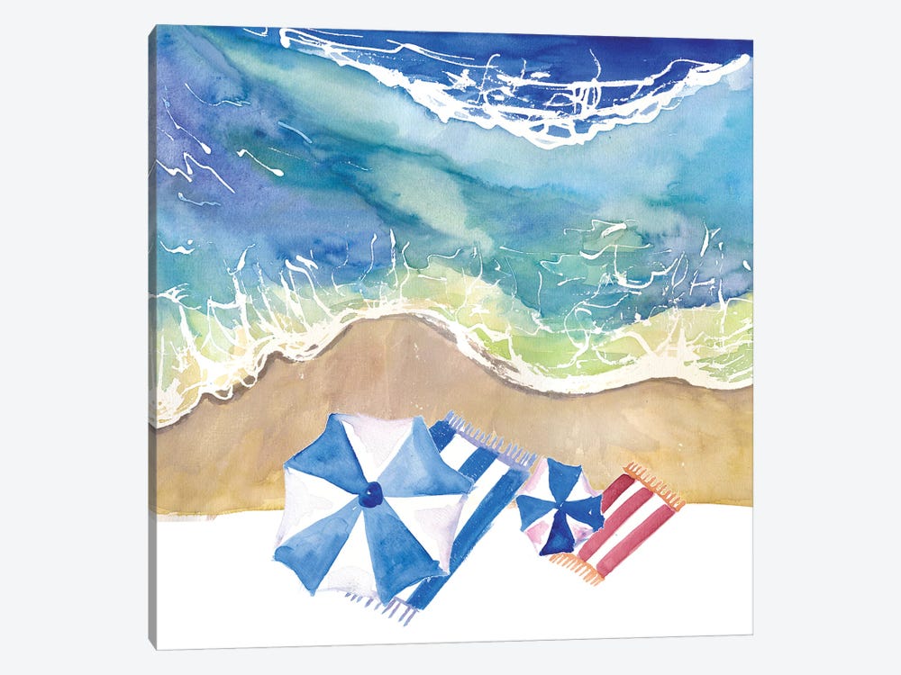 Beach Still Life With Towels And Waves by Markus & Martina Bleichner 1-piece Canvas Wall Art