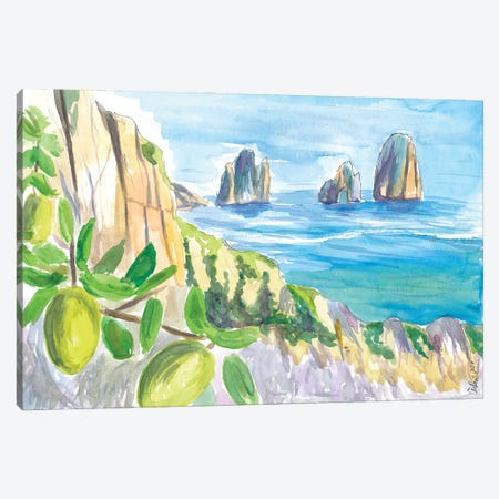Romantic Italian Dreams With Capri Rocks And Lemon Tree Canvas Print #MMB585} by Markus & Martina Bleichner Art Print