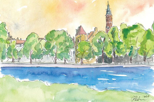 Bavaria: Landshut River View Isar St Martin And Roeckl Tower by Markus & Martina Bleichner