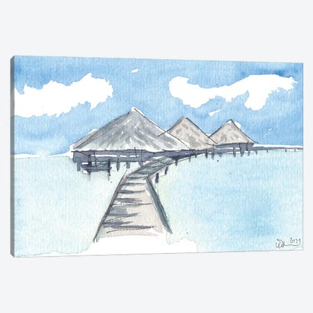 Romantic Overwater Hut In French Polynesia Canvas Print #MMB590} by Markus & Martina Bleichner Canvas Print