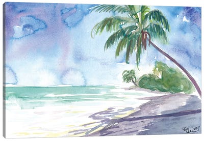French Polynesian Dreams At The Beach In Tahiti Canvas Art Print - Tropical Beach Art
