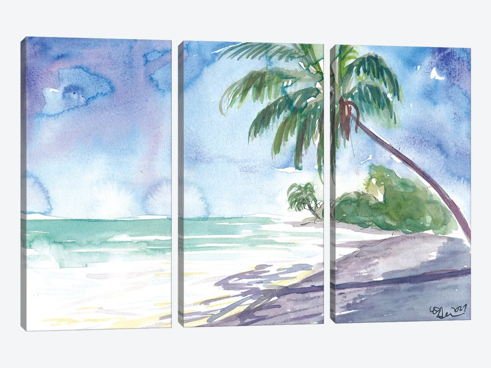 French Polynesian Dreams At The Beach In Tahiti by Markus & Martina Bleichner 3-piece Art Print