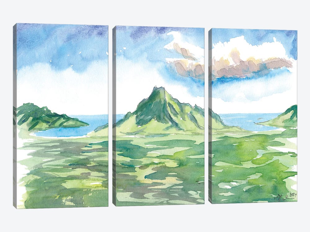 Moorea Belvedere Lookout With Seaview by Markus & Martina Bleichner 3-piece Canvas Artwork
