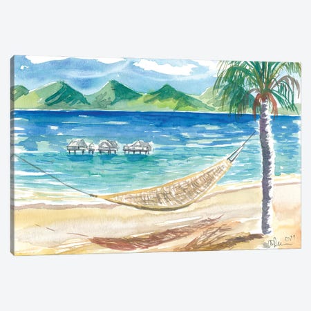 Chilling In The South Sea With Hammock Beach And Polynesian Dreams Canvas Print #MMB593} by Markus & Martina Bleichner Canvas Print