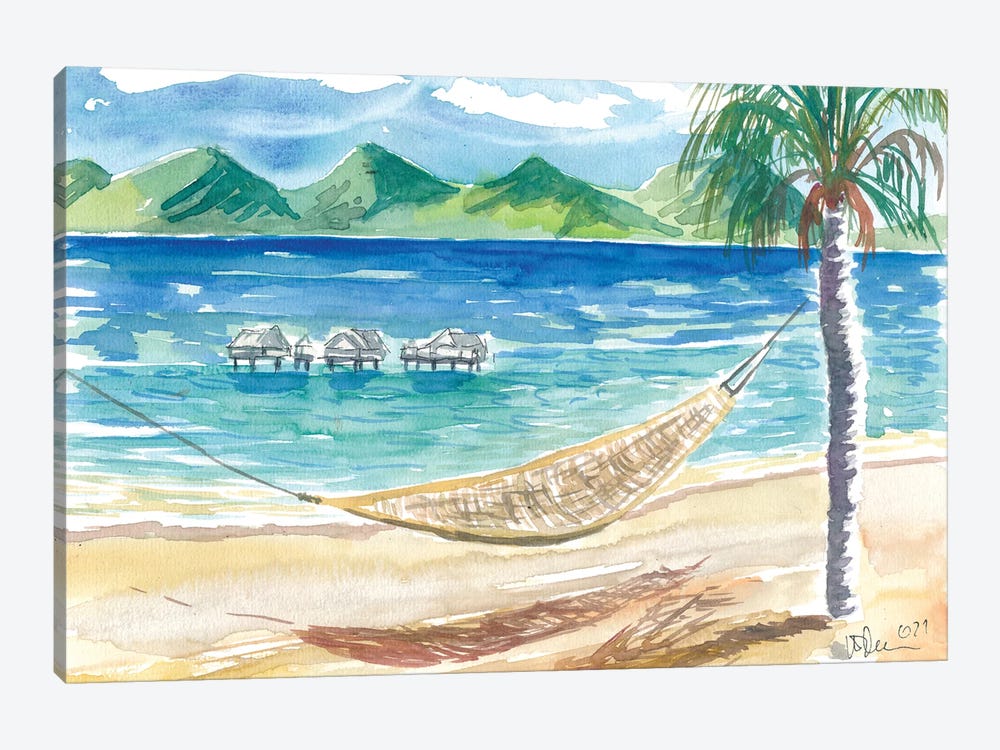 Chilling In The South Sea With Hammock Beach And Polynesian Dreams by Markus & Martina Bleichner 1-piece Canvas Art Print