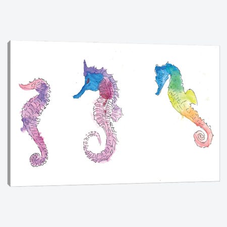 Colorful Seahorses And Maritim Dreams Canvas Print #MMB597} by Markus & Martina Bleichner Canvas Art