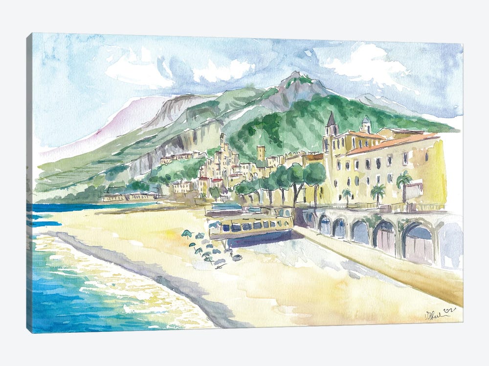 Summer Time At Amalfitana Beach Golfo Di Salerno by Markus & Martina Bleichner 1-piece Canvas Print