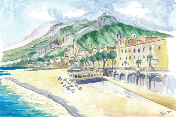 Markus & Martina Bleichner: Summer Time At Amalfitana Beach Golfo Di Salerno by Markus & Martina Bleichner