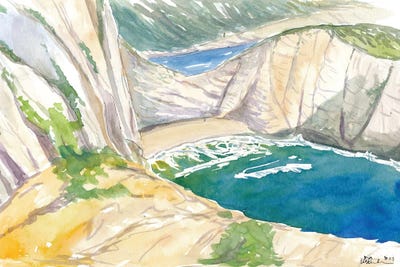 Zakynthos Greece Blue Turquoise Dreams At Navagio Shipwreck Beach by Markus & Martina Bleichner canvas print