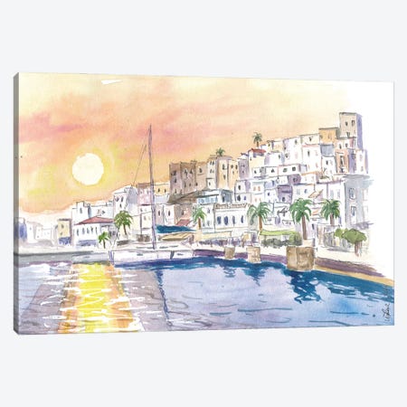 Naxos Romantic Greek Sunset At Harbour Waterfront Canvas Print #MMB606} by Markus & Martina Bleichner Canvas Artwork