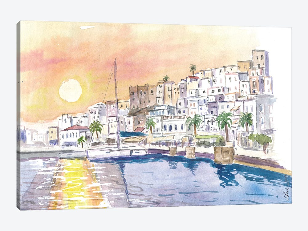 Naxos Romantic Greek Sunset At Harbour Waterfront by Markus & Martina Bleichner 1-piece Art Print