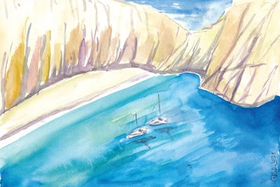 Greek Island Navagio Dream Beach With Turquoise Sea by Markus & Martina Bleichner canvas print