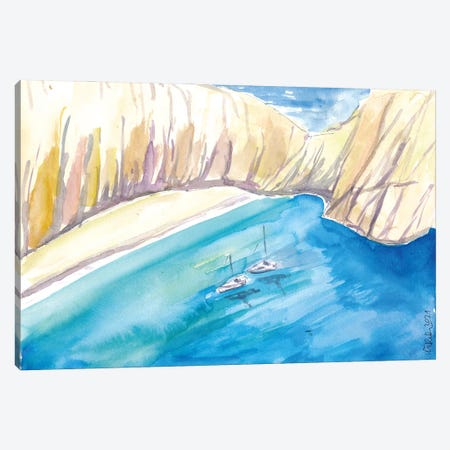 Greek Island Navagio Dream Beach With Turquoise Sea Canvas Print #MMB607} by Markus & Martina Bleichner Canvas Artwork