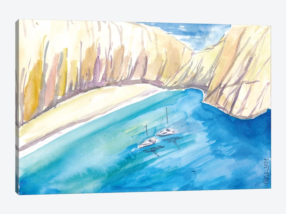 Greek Island Navagio Dream Beach With Turquoise Sea by Markus & Martina Bleichner 1-piece Canvas Art
