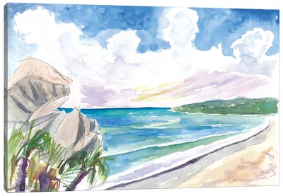 Grand Anse La Digue Seychelles Island Dreams Canvas Art Print - La Digue