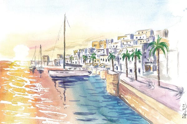 Harbors: Naxos Greece Water Reflections In Port With Waterfront by Markus & Martina Bleichner