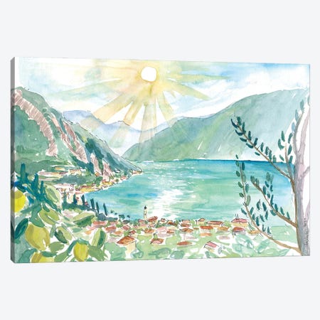 Limone Sul Garda Tropical View of Lago di Garda And Lemons Canvas Print #MMB614} by Markus & Martina Bleichner Canvas Art Print