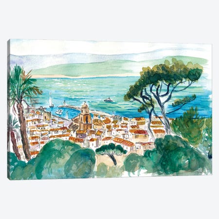 Saint Tropez Coastal View Of Turquoise French Riviera Canvas Print #MMB615} by Markus & Martina Bleichner Canvas Art Print