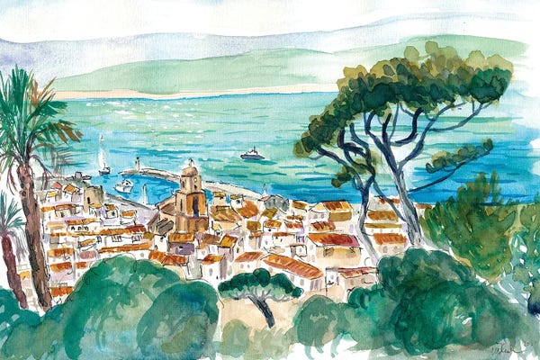 Markus & Martina Bleichner: Saint Tropez Coastal View Of Turquoise French Riviera by Markus & Martina Bleichner