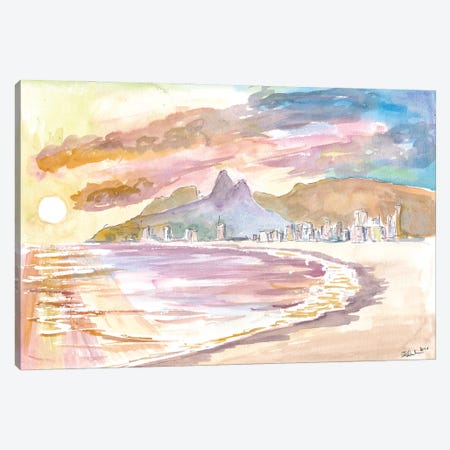Sunset At Praia de Ipanema Rio de Janeiro Brazil Canvas Print #MMB617} by Markus & Martina Bleichner Art Print