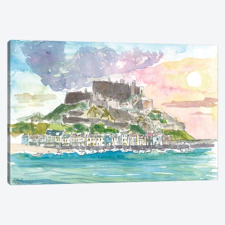 Mont Orgueil And Gorey Harbour, Bailiwick Of Jersey, Channel Islands Canvas Print #MMB630} by Markus & Martina Bleichner Canvas Art